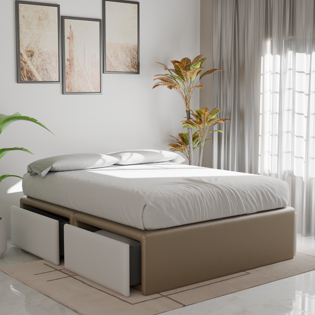 Avelon Faux Leather Drawer Bed Frame