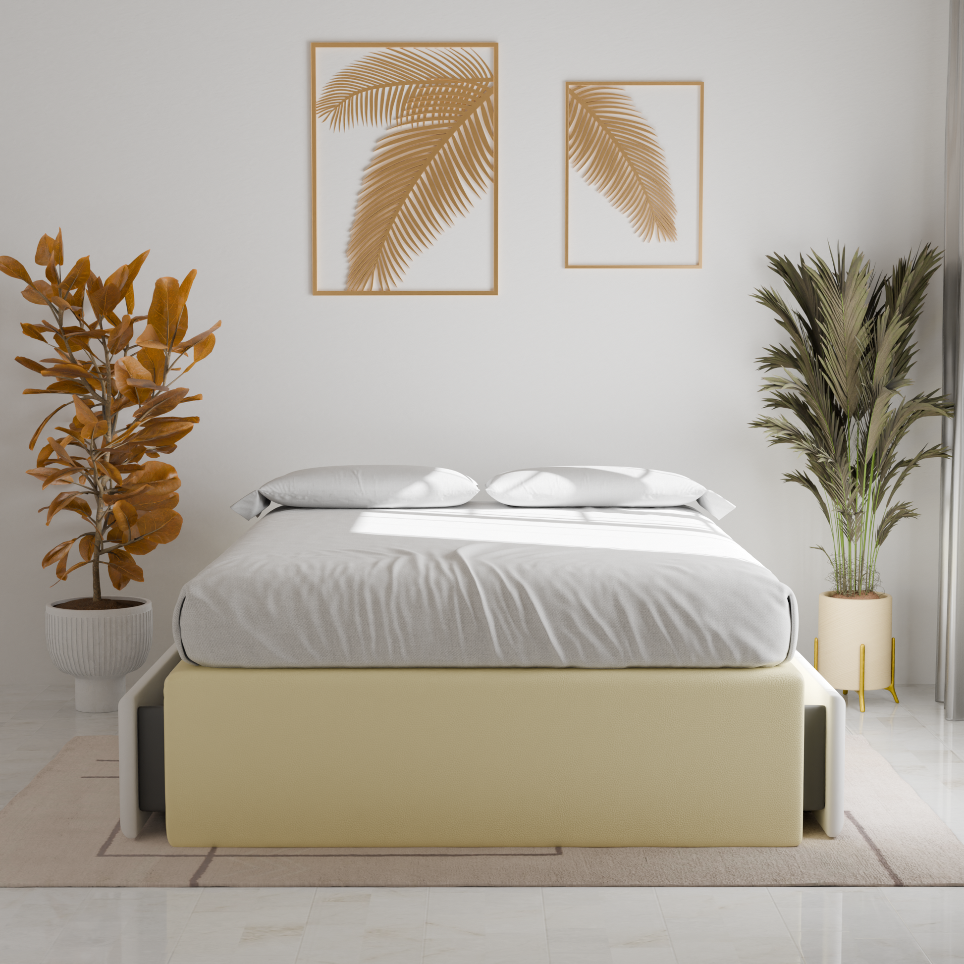 Avelon Faux Leather Drawer Bed Frame