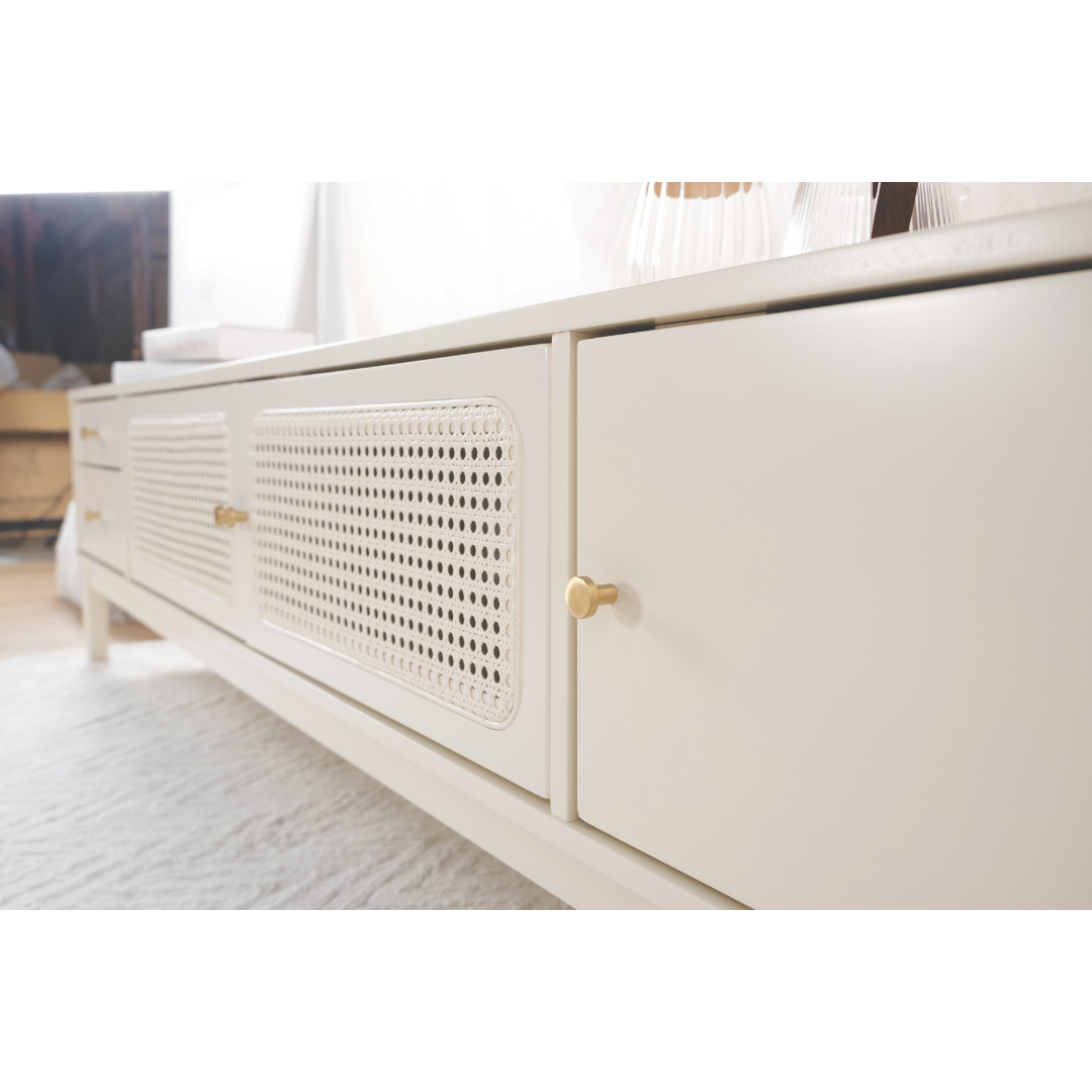 Ivory Wooden TV Console
