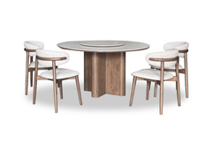 Luminara Dining Set (1 Table + 4 Chair) by Wood Haven