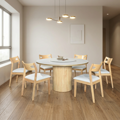 Rosa Dining Set (1 Table + 6 Chair) by Wood Haven