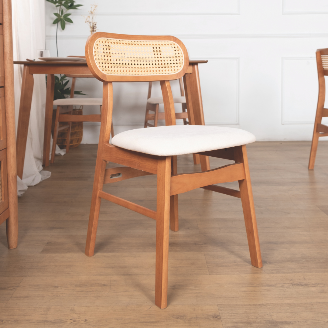 Rika Rattan Wooden Dining Chair