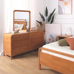 Romy Wooden Senior Chest of Drawer with Mirror