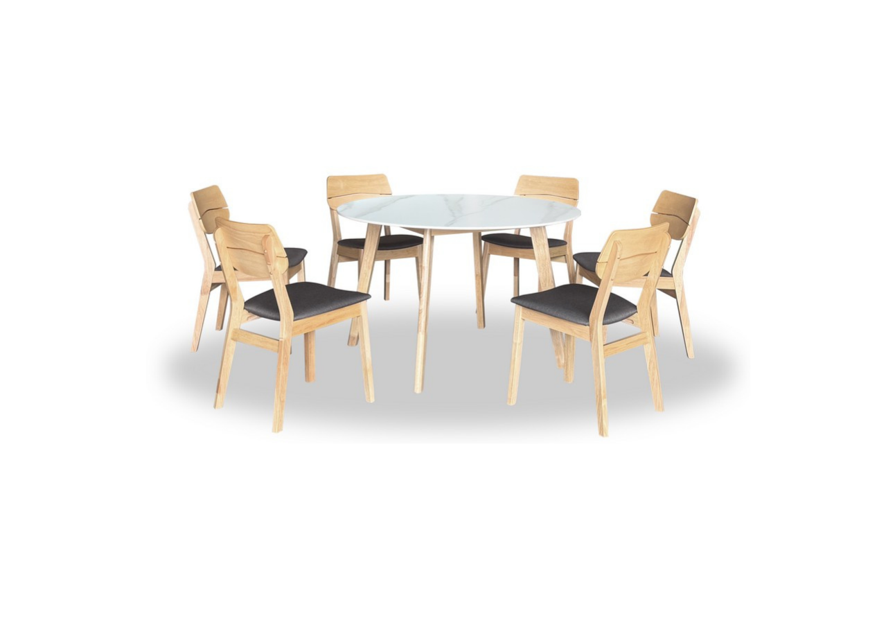 Nova Dining Set (1 Table + 6 Chair) by Wood Haven