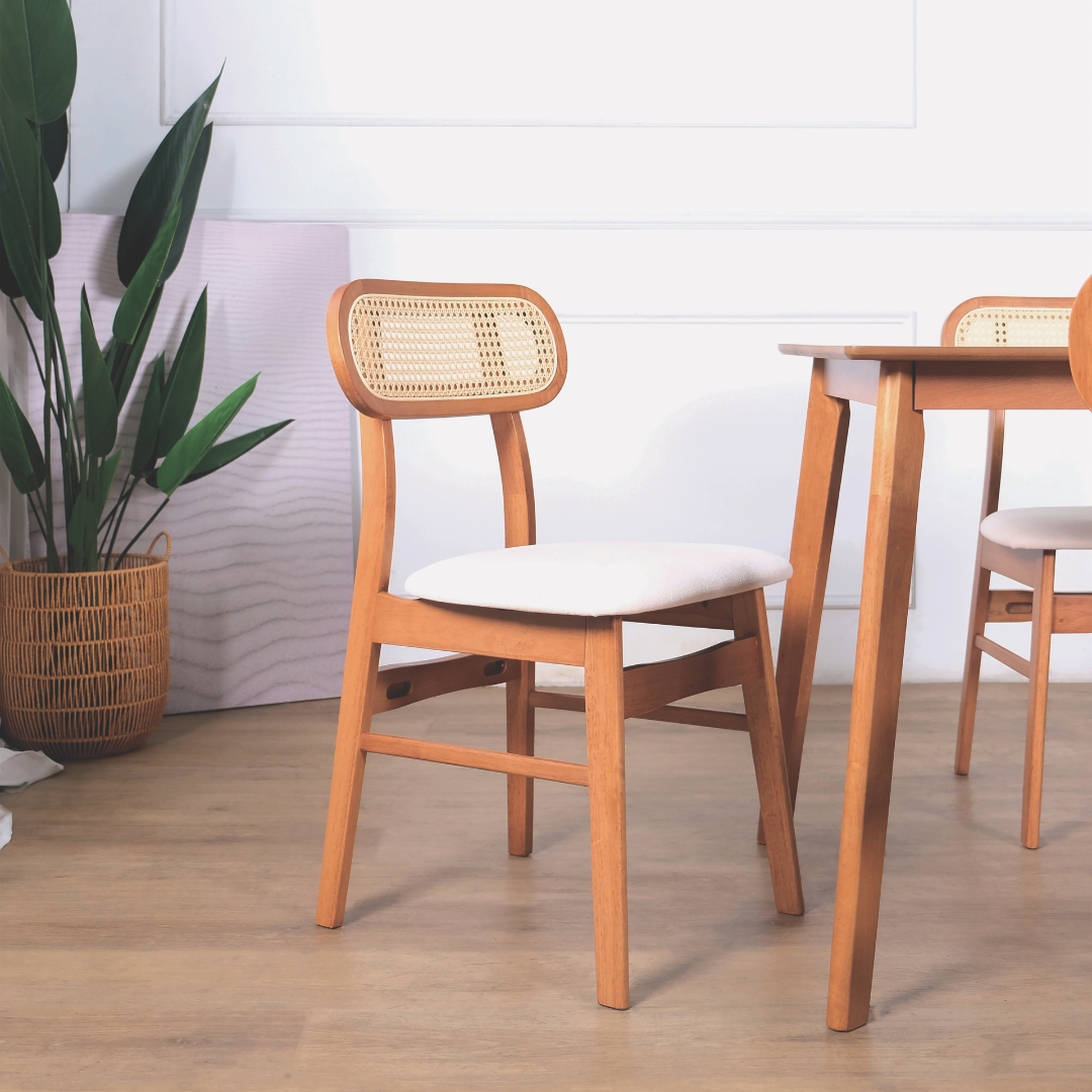 Rika Rattan Wooden Dining Chair