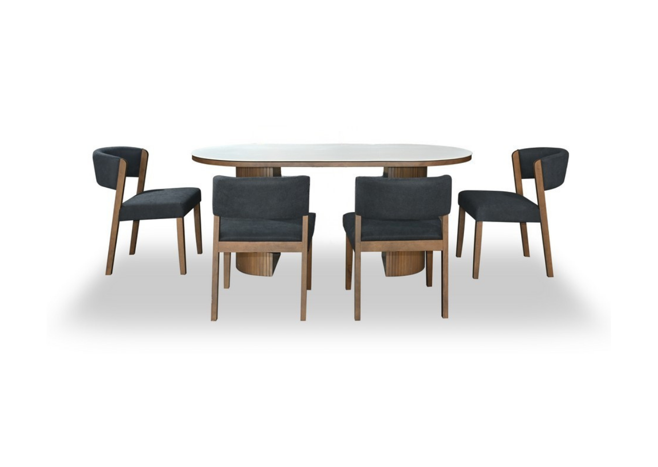 Arlo Dining Set (1 Table + 4 Chair) by Wood Haven