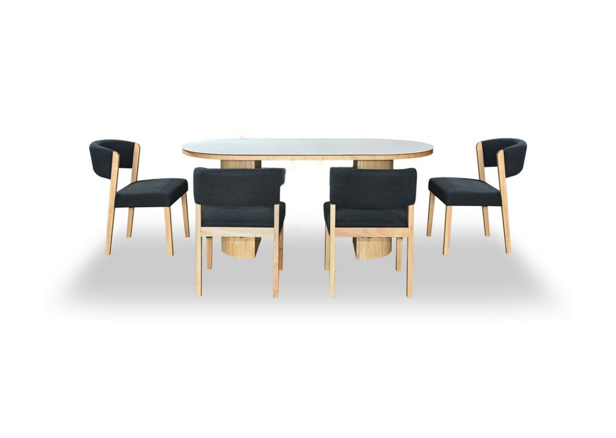 Lona Dining Set (1 Table + 4 Chair) by Wood Haven