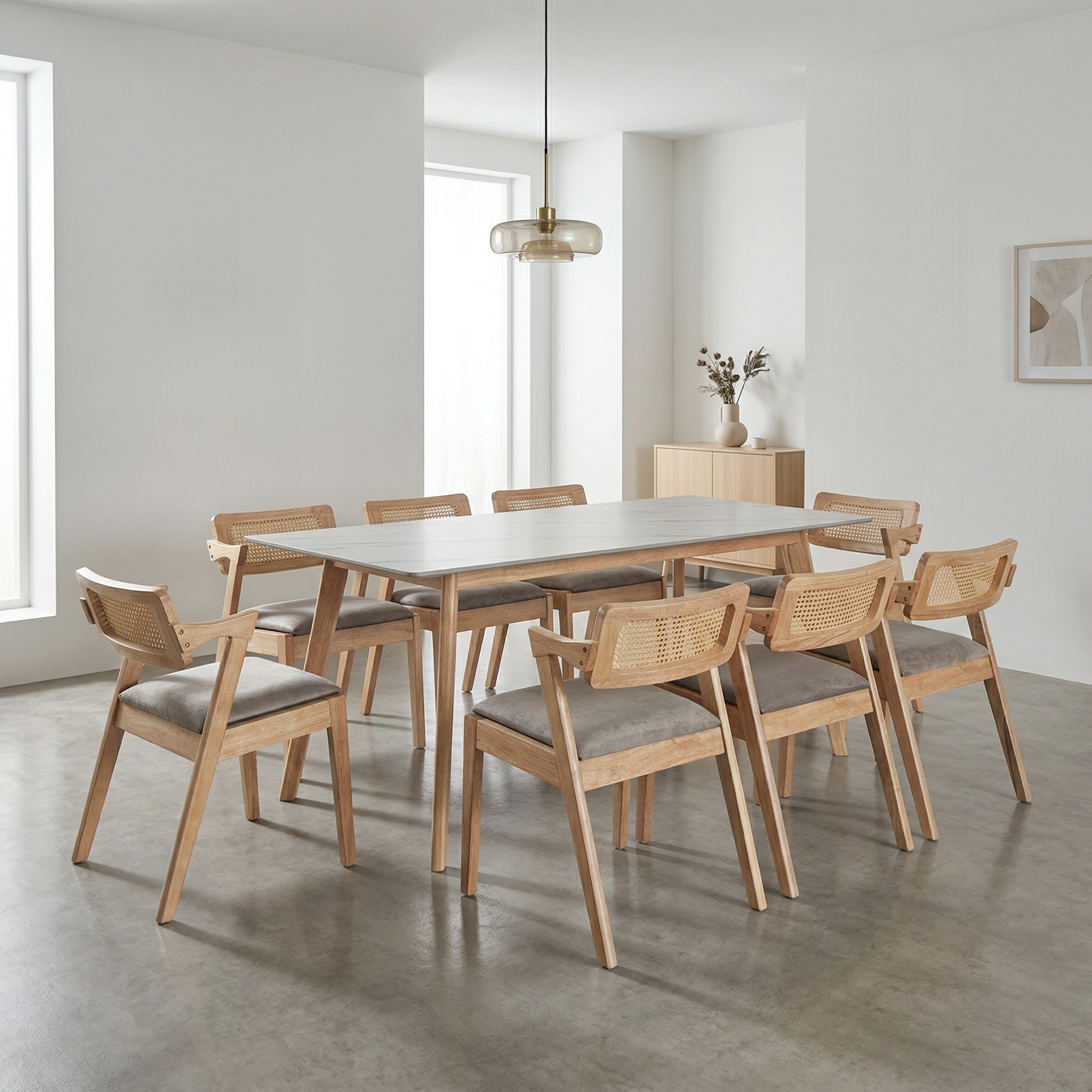 Rowan Dining Set (1 Table + 8 Chair) by Wood Haven
