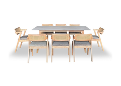 Rowan Dining Set (1 Table + 8 Chair) by Wood Haven