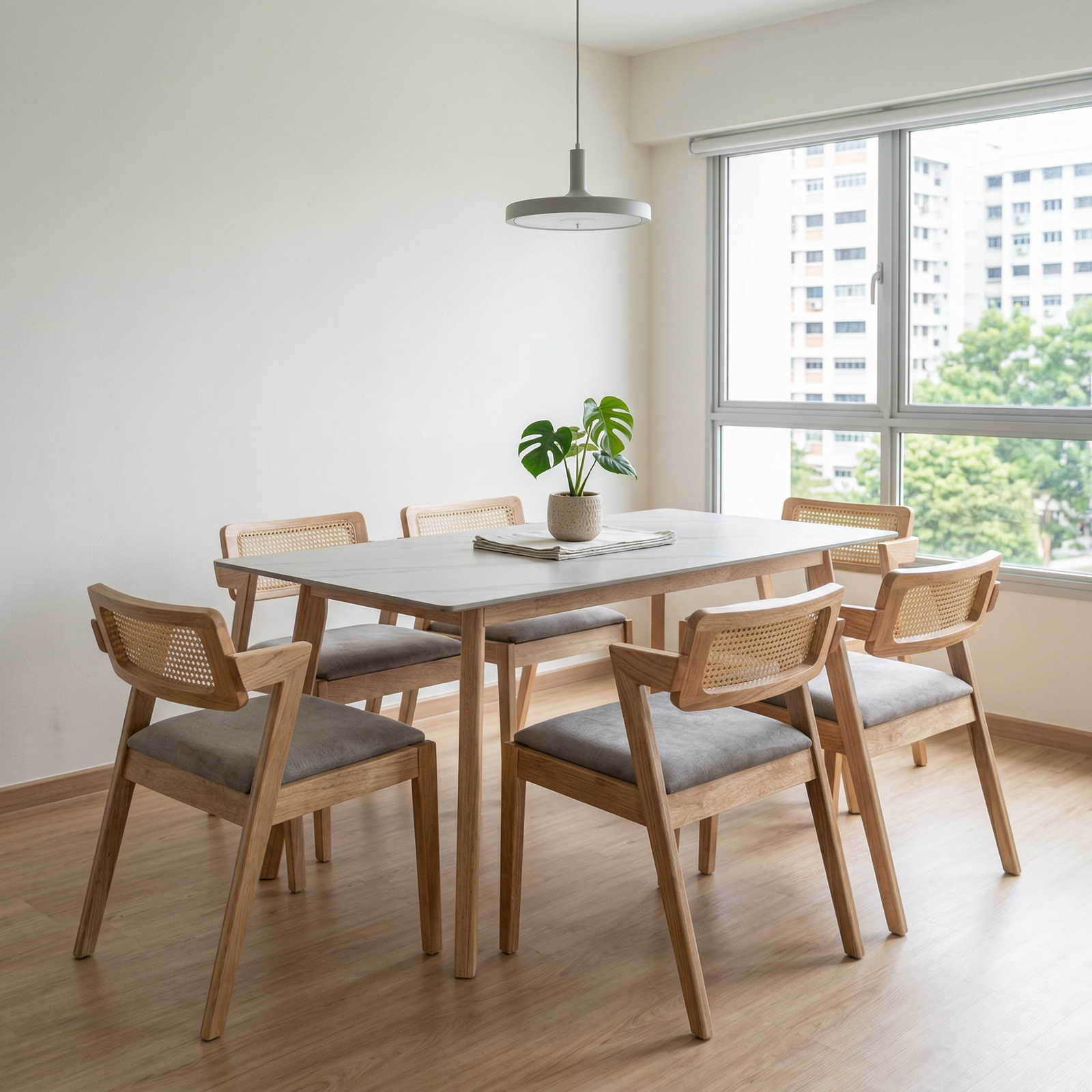 Rowan Dining Set (1 Table + 6 Chair) by Wood Haven
