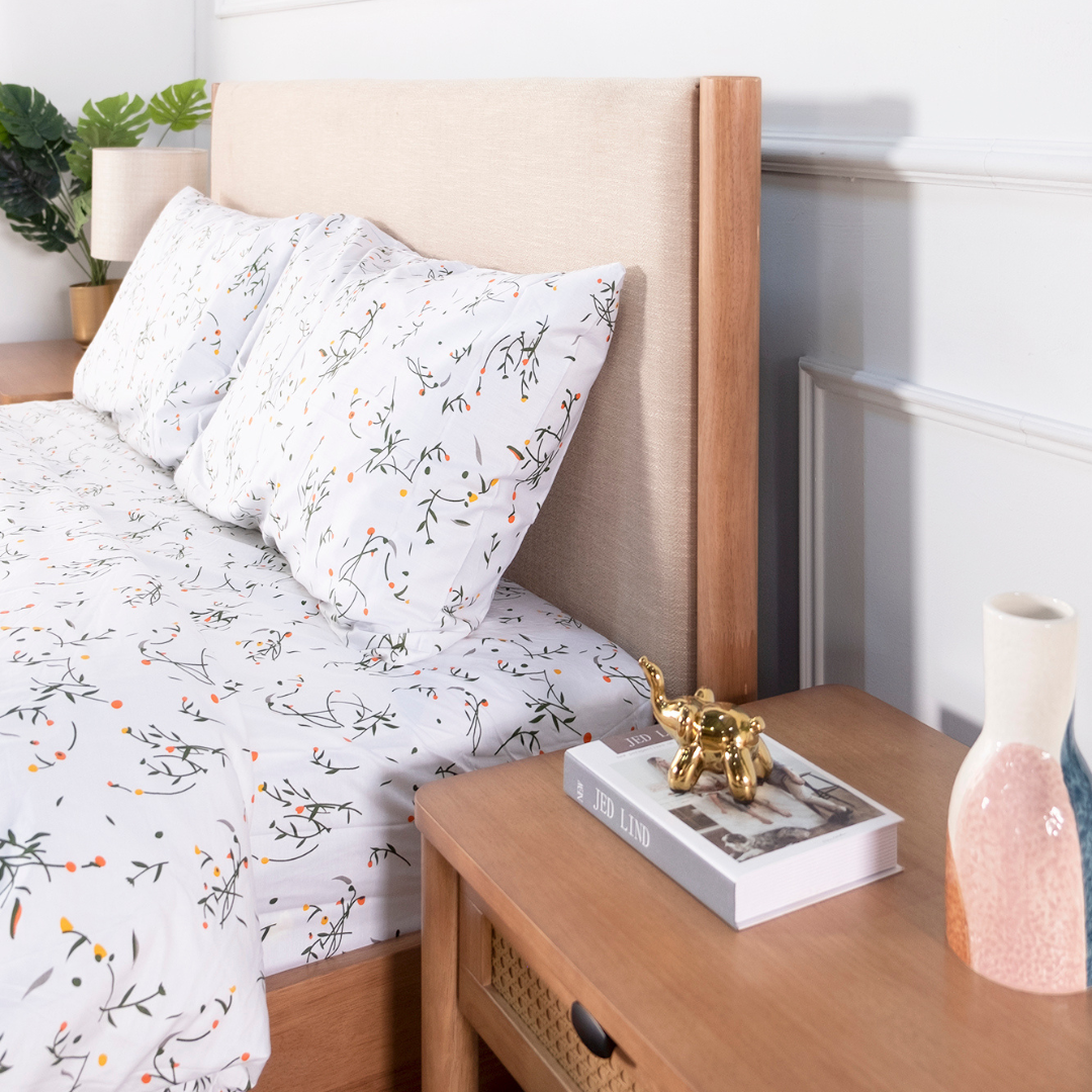 Winnie Fabric Wooden Bed