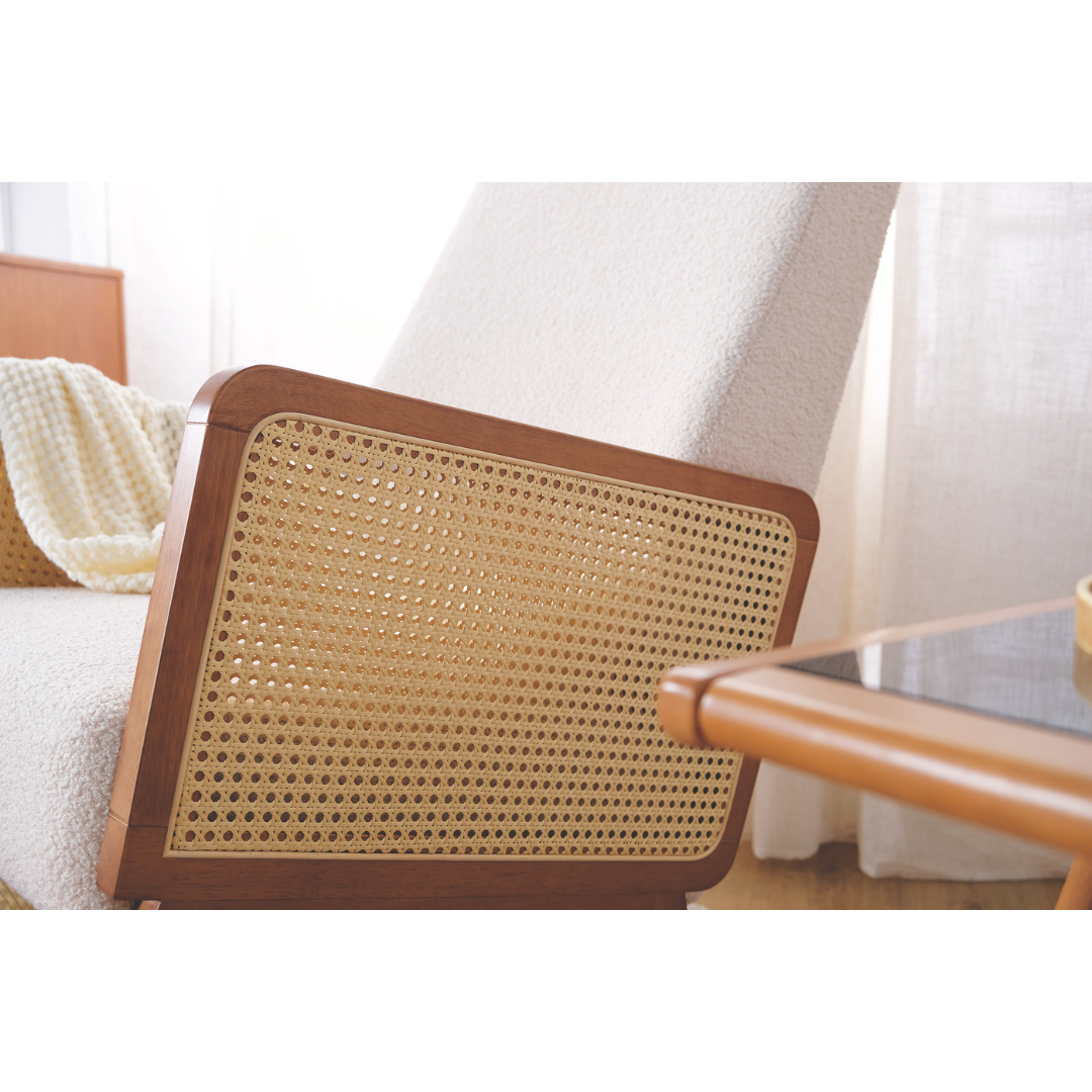 Jamie Wooden Rocking Chair with Ottoman