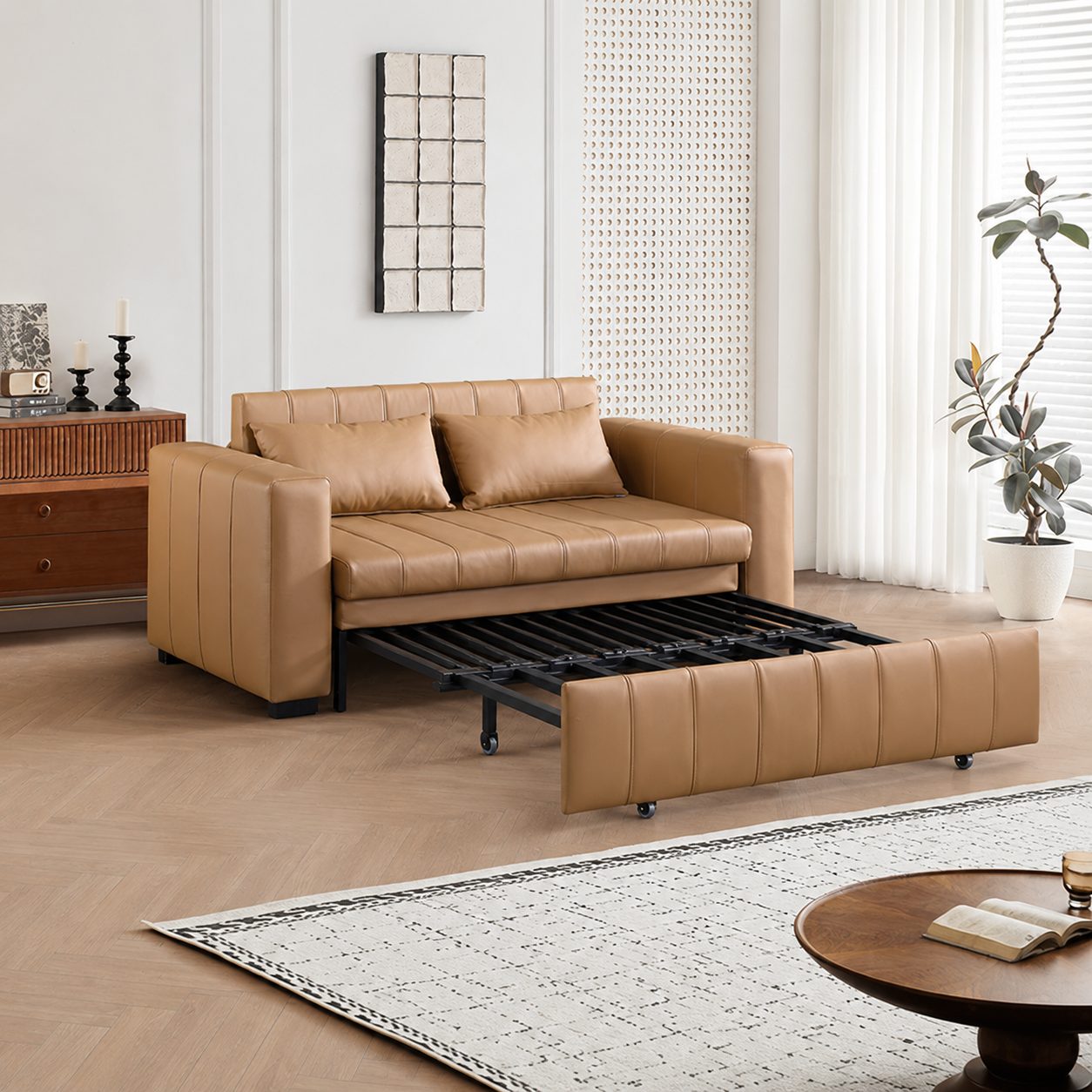 Selvina Faux Leather Sofa Bed