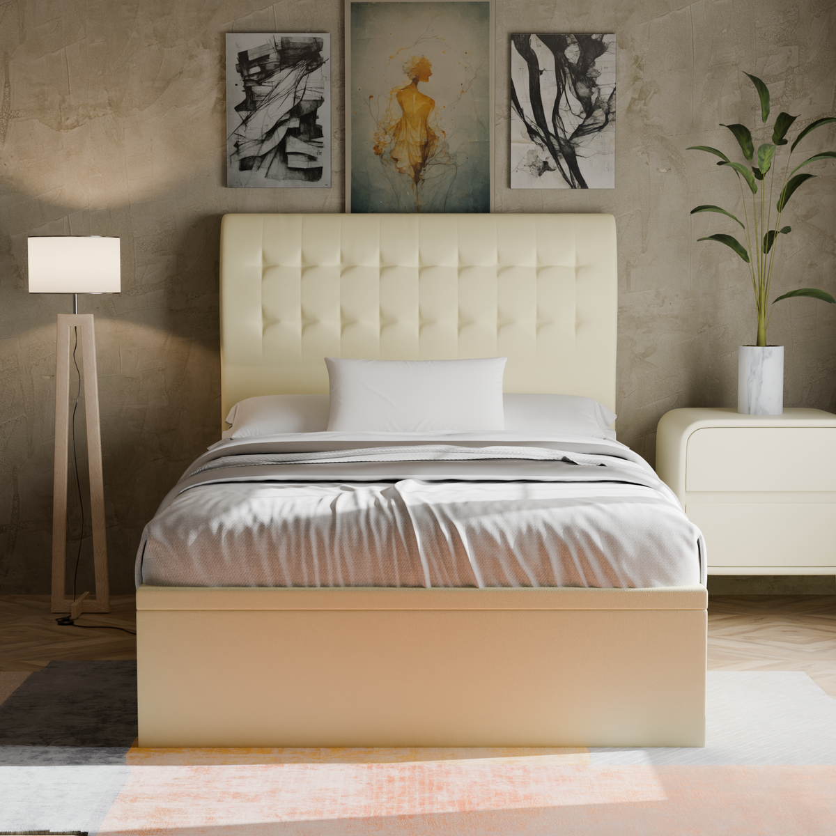 Orlando Faux Leather Storage Bed Frame