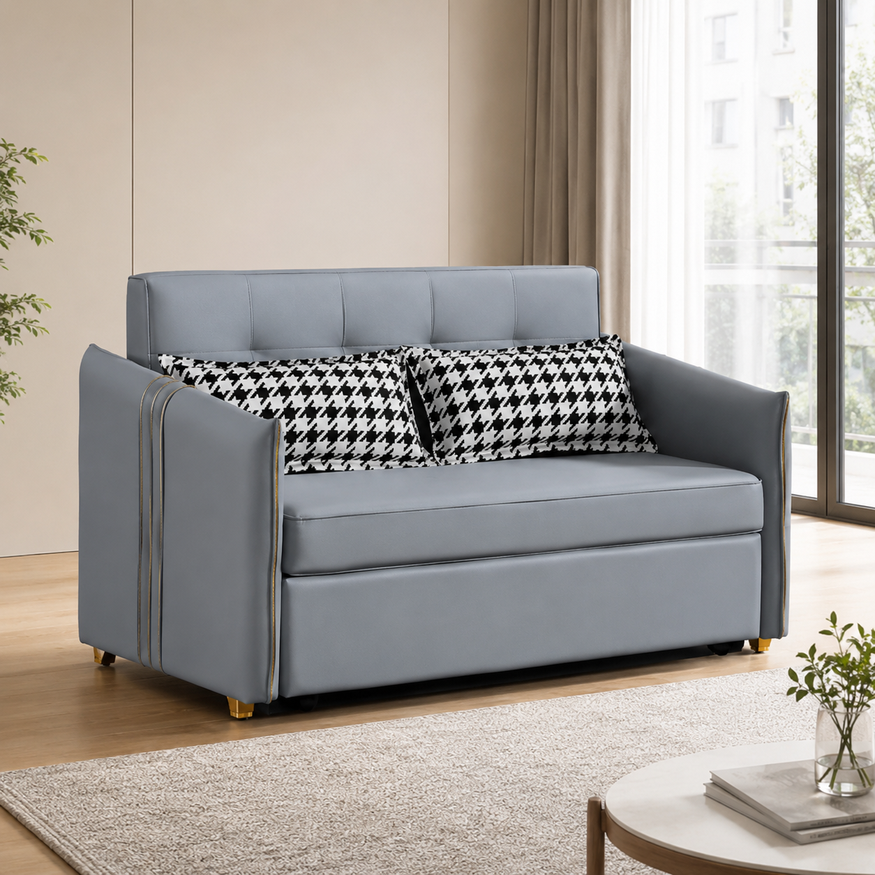 Aeressa Faux Leather Sofa Bed