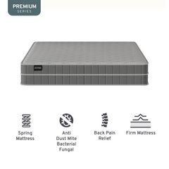 Cora Grey Bed Frame + Somnuz™ Durafirm 10" Spring Mattress