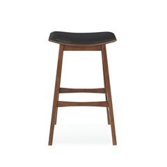 Morris Black Faux Leather Wooden Bar Stool