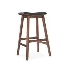 Morris Black Faux Leather Wooden Bar Stool