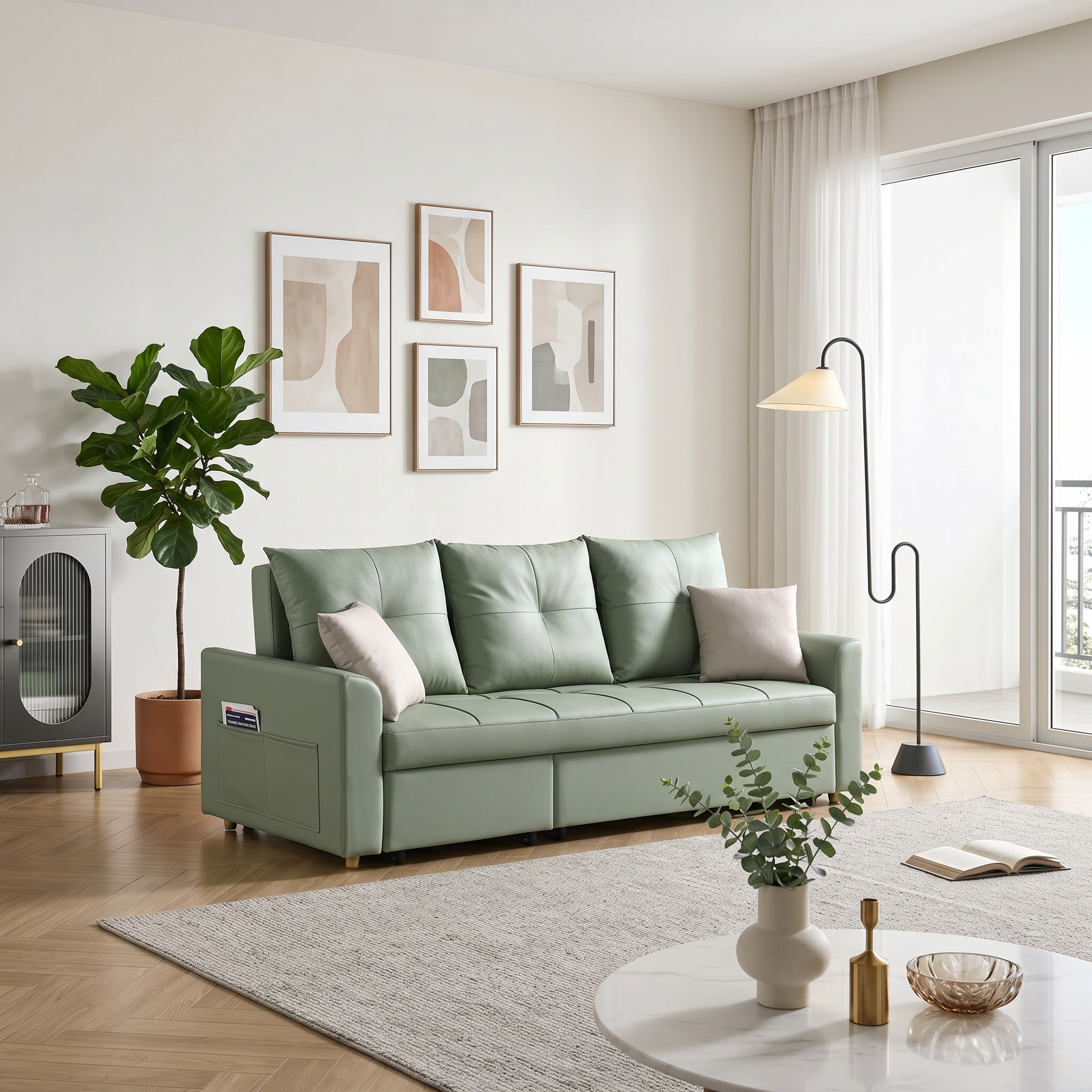 Lorvessa Faux Leather Sofa Bed