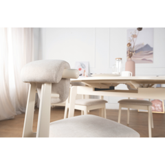 Ivory White Extendable Wooden Dining Table (160cm)