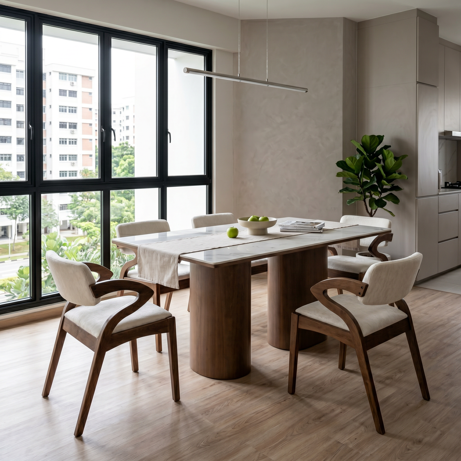 Luma Dining Set (1 Table + 4 Chair) by Wood Haven