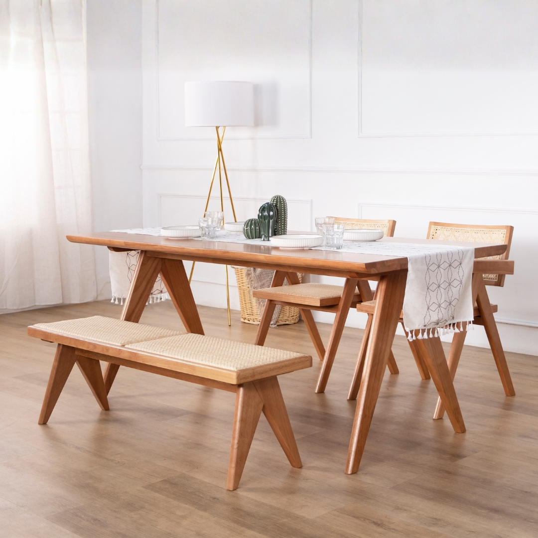 Valentina Wooden Dining Set (145cm)