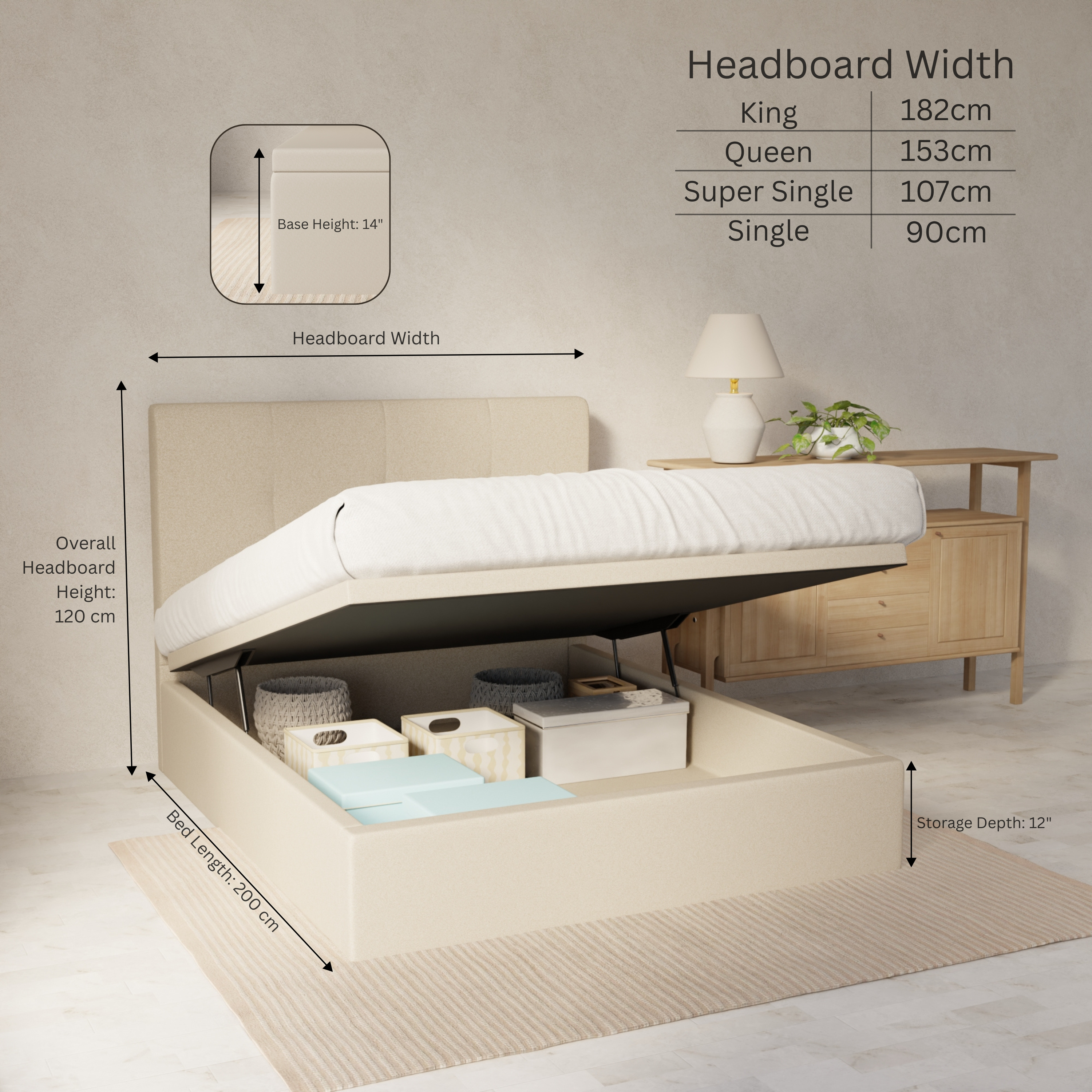 Lyra Genuine Leather Storage Bed (Gas Lift) By Esteller