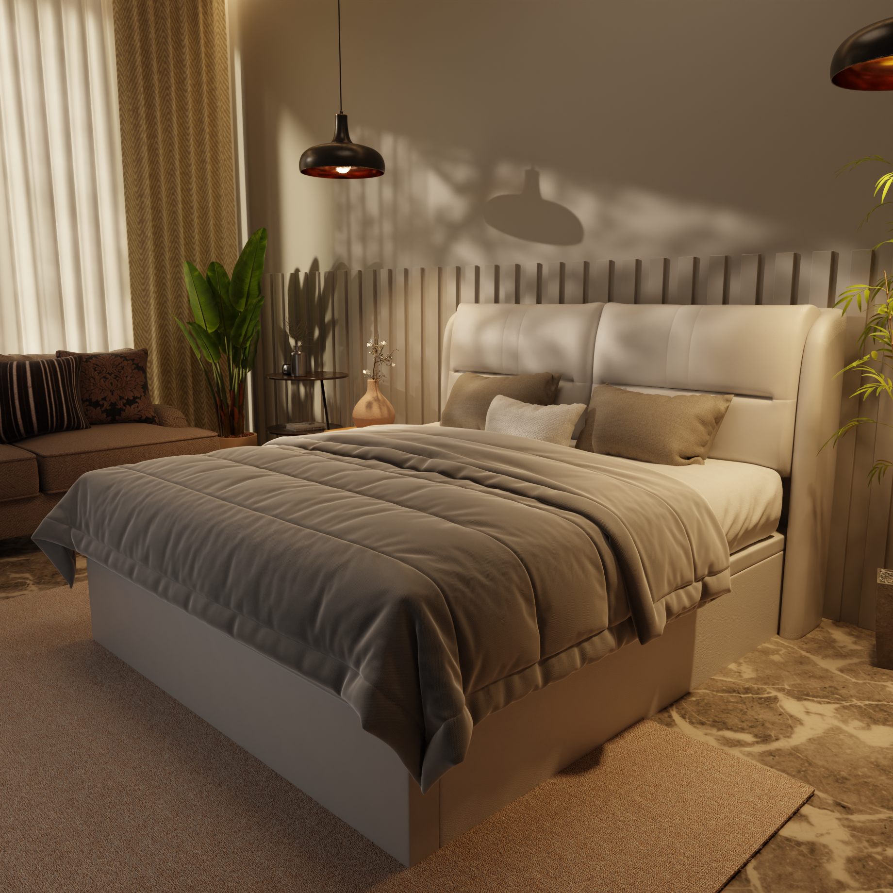 Linqe Genuine Leather Storage Bed (Gas Lift) by Esteller