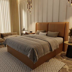 Grenne Genuine Leather Storage Bed (Gas Lift) by Esteller