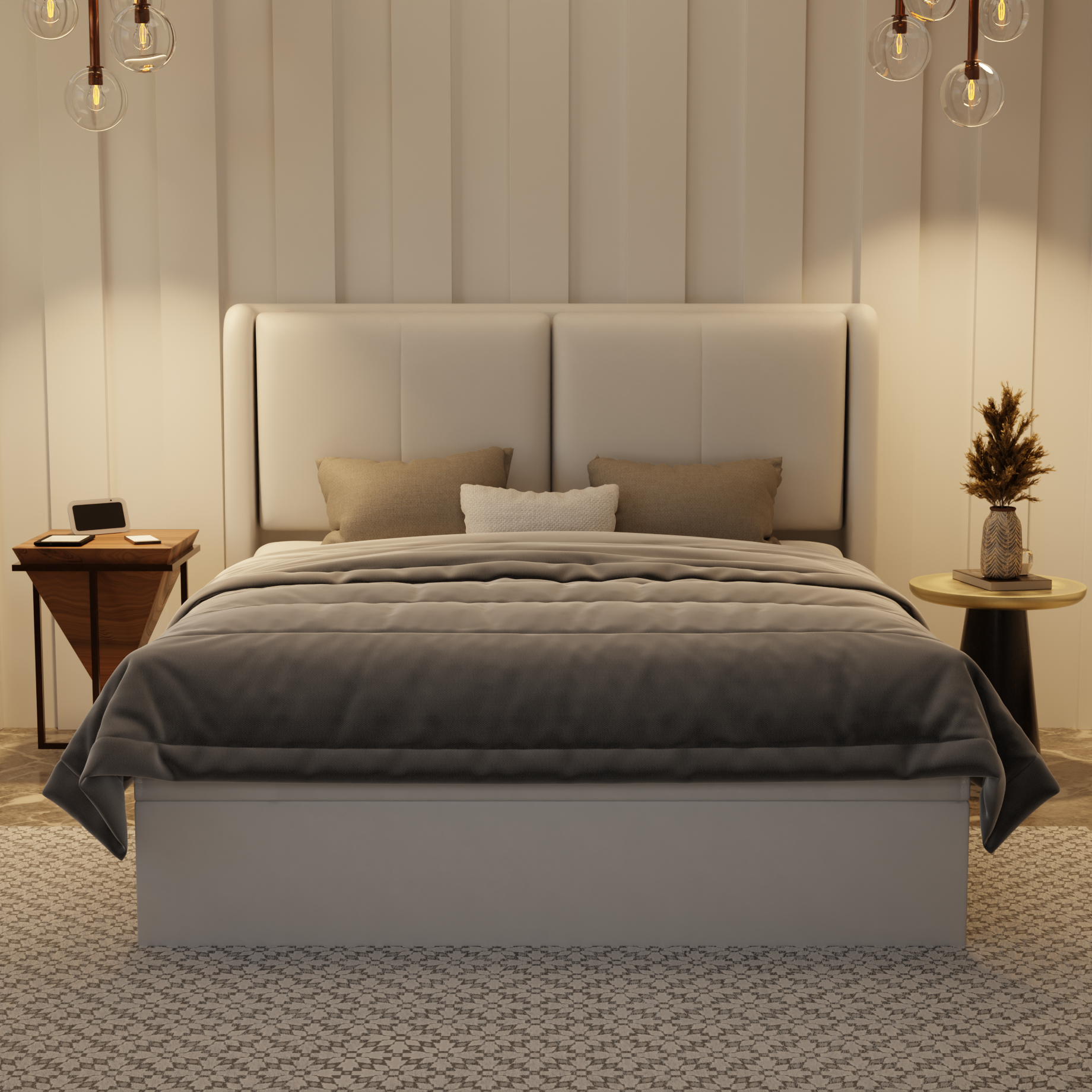 Grenne Genuine Leather Storage Bed (Gas Lift) by Esteller