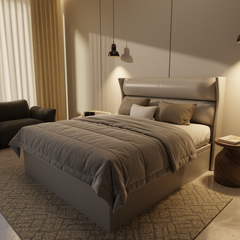 Kimble Genuine Leather Storage Bed (Gas Lift) by Esteller