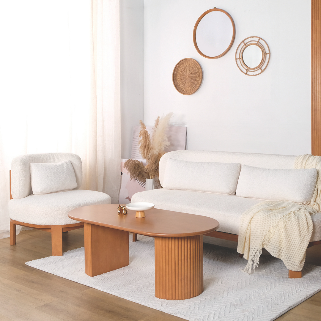 Romeo Wooden Oval Coffee Table