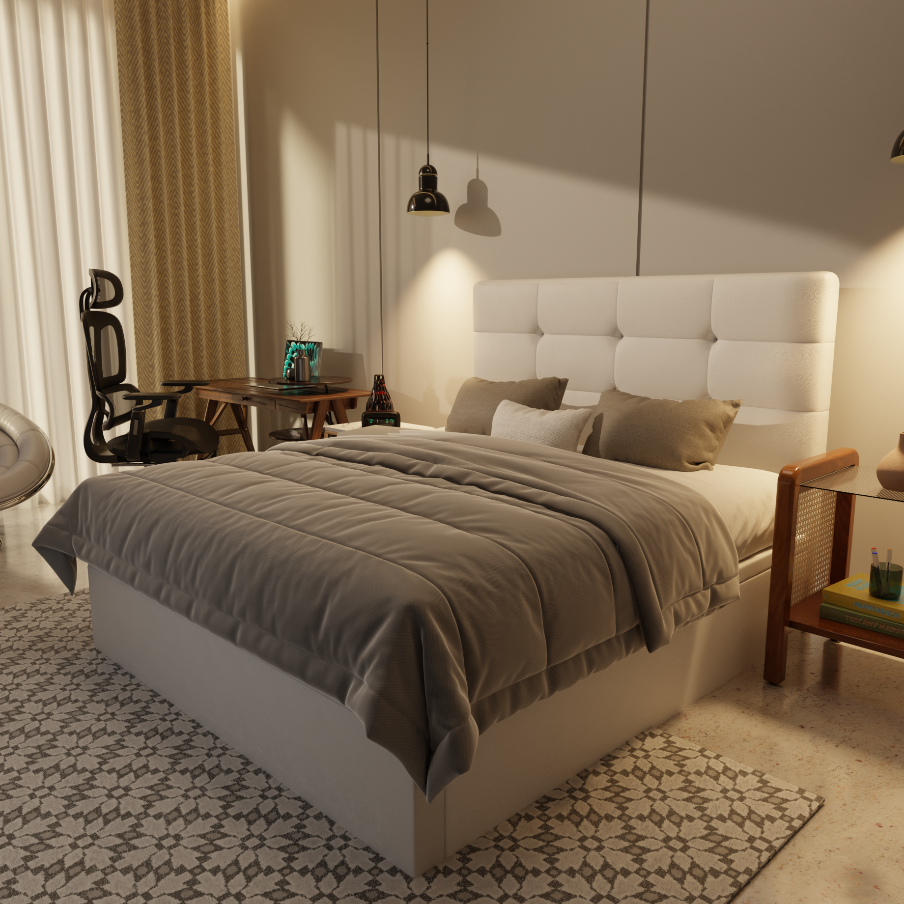 Rachelle Genuine Leather Storage Bed (Gas Lift) by Esteller