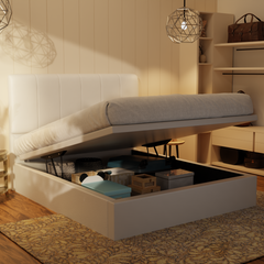Joane Genuine Leather Storage Bed (Gas Lift) by Esteller