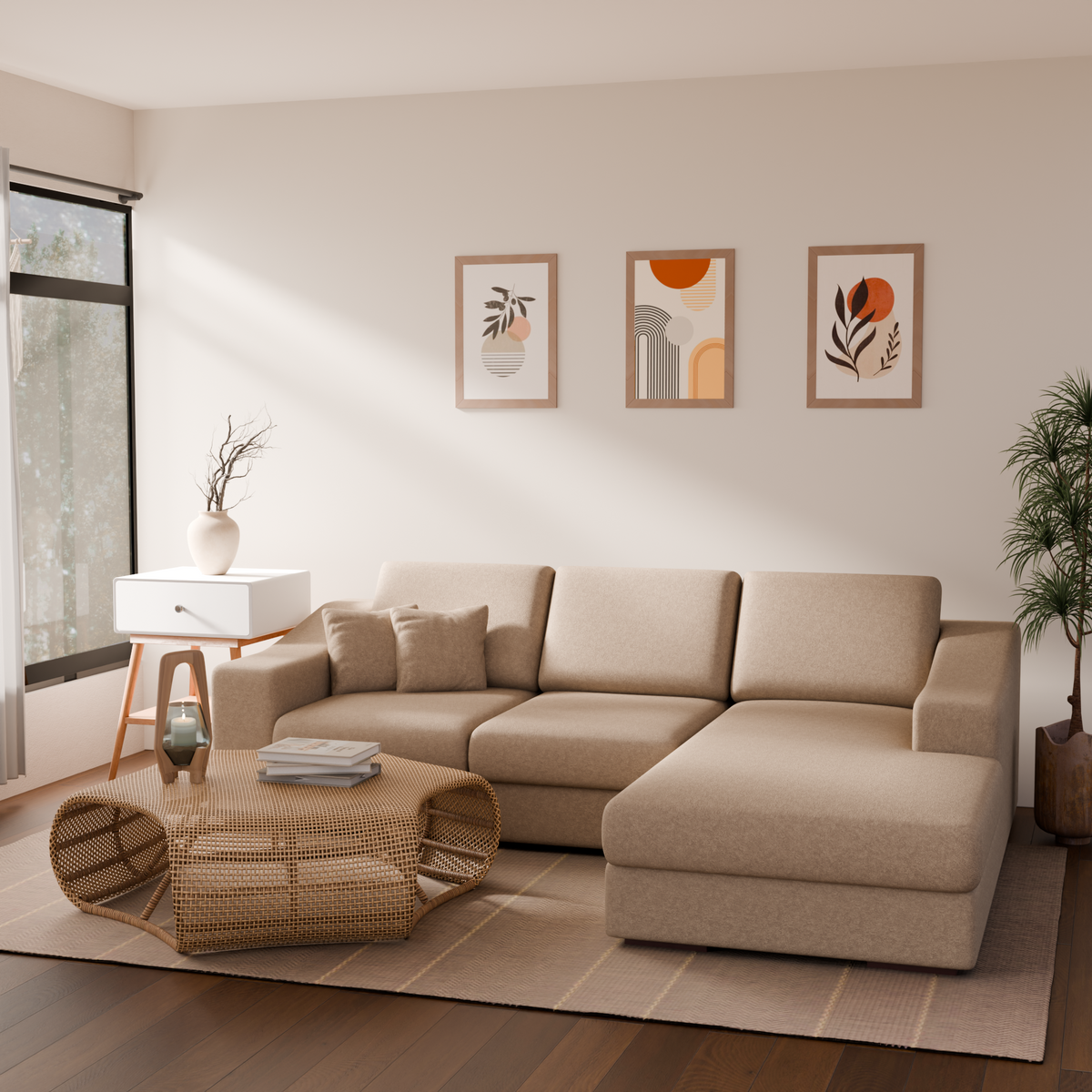 Fern Fabric Sectional Sofa