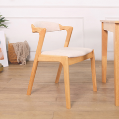 Dara Grey Fabric Wooden Dining Chair