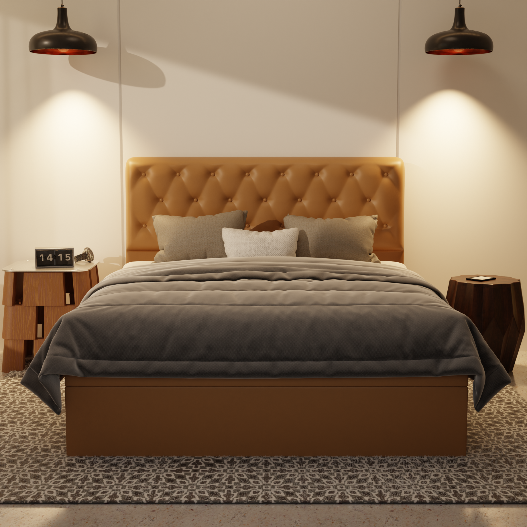 Wimble Genuine Leather Storage Bed (Gas Lift) by Esteller