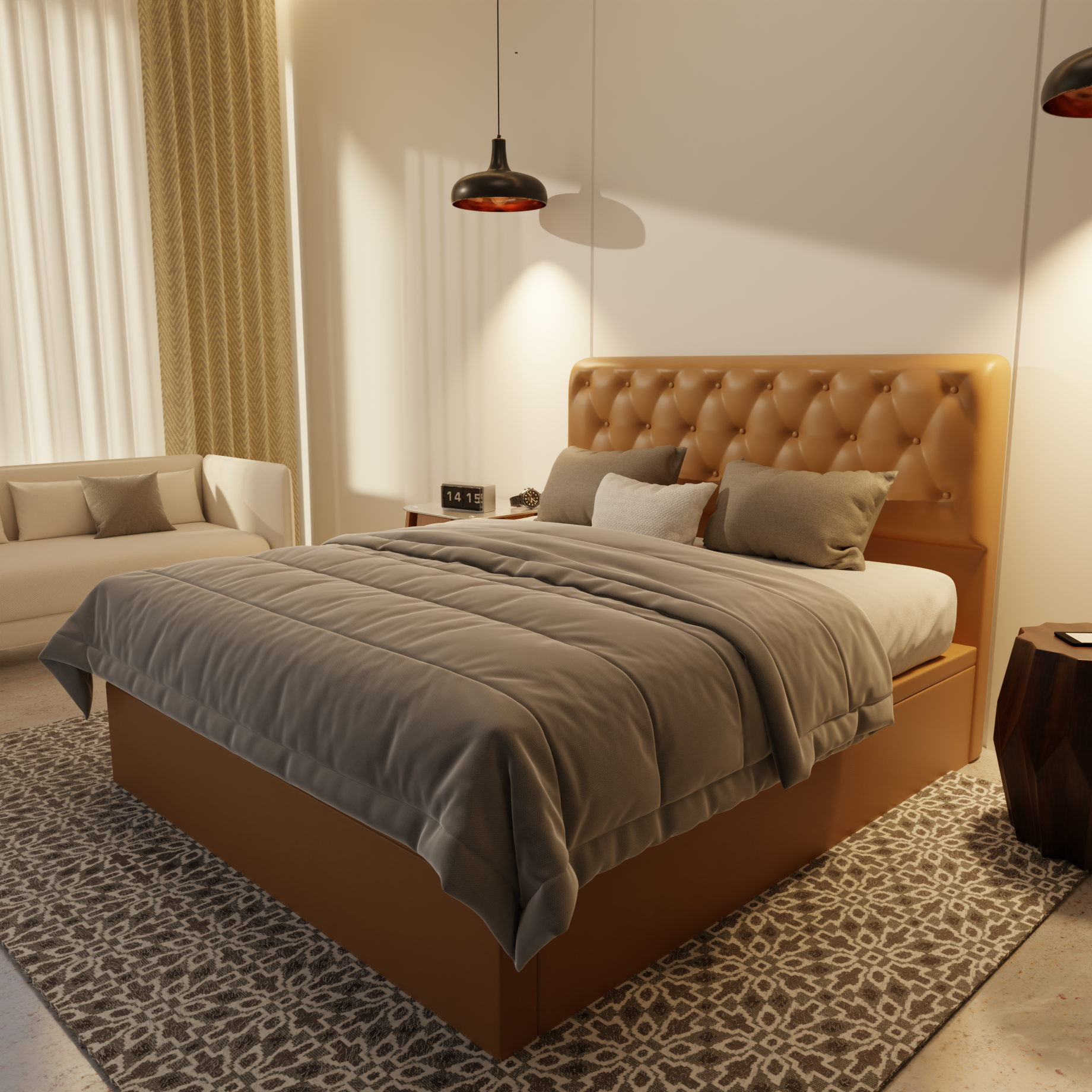 Wimble Genuine Leather Storage Bed (Gas Lift) by Esteller