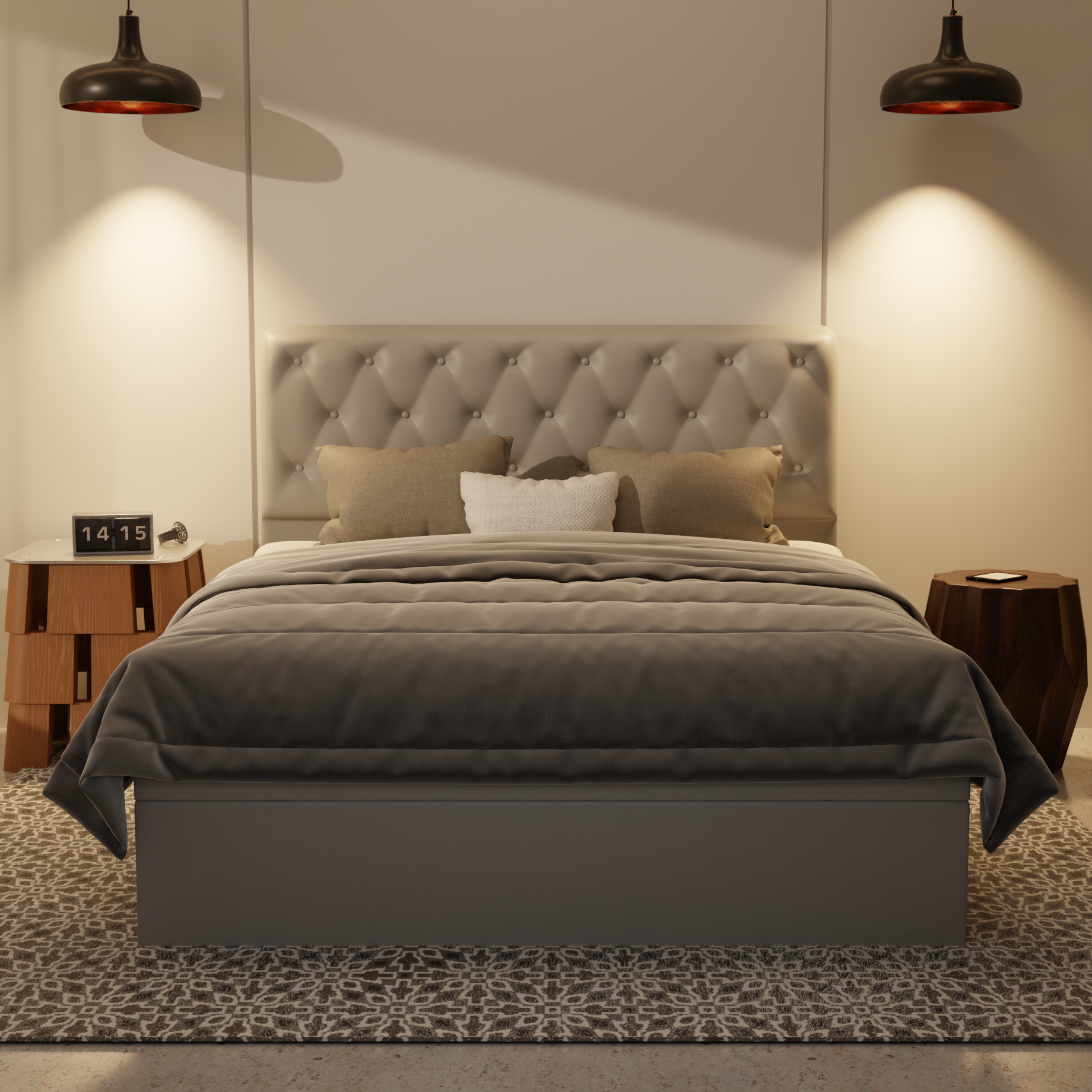 Wimble Genuine Leather Storage Bed (Gas Lift) by Esteller