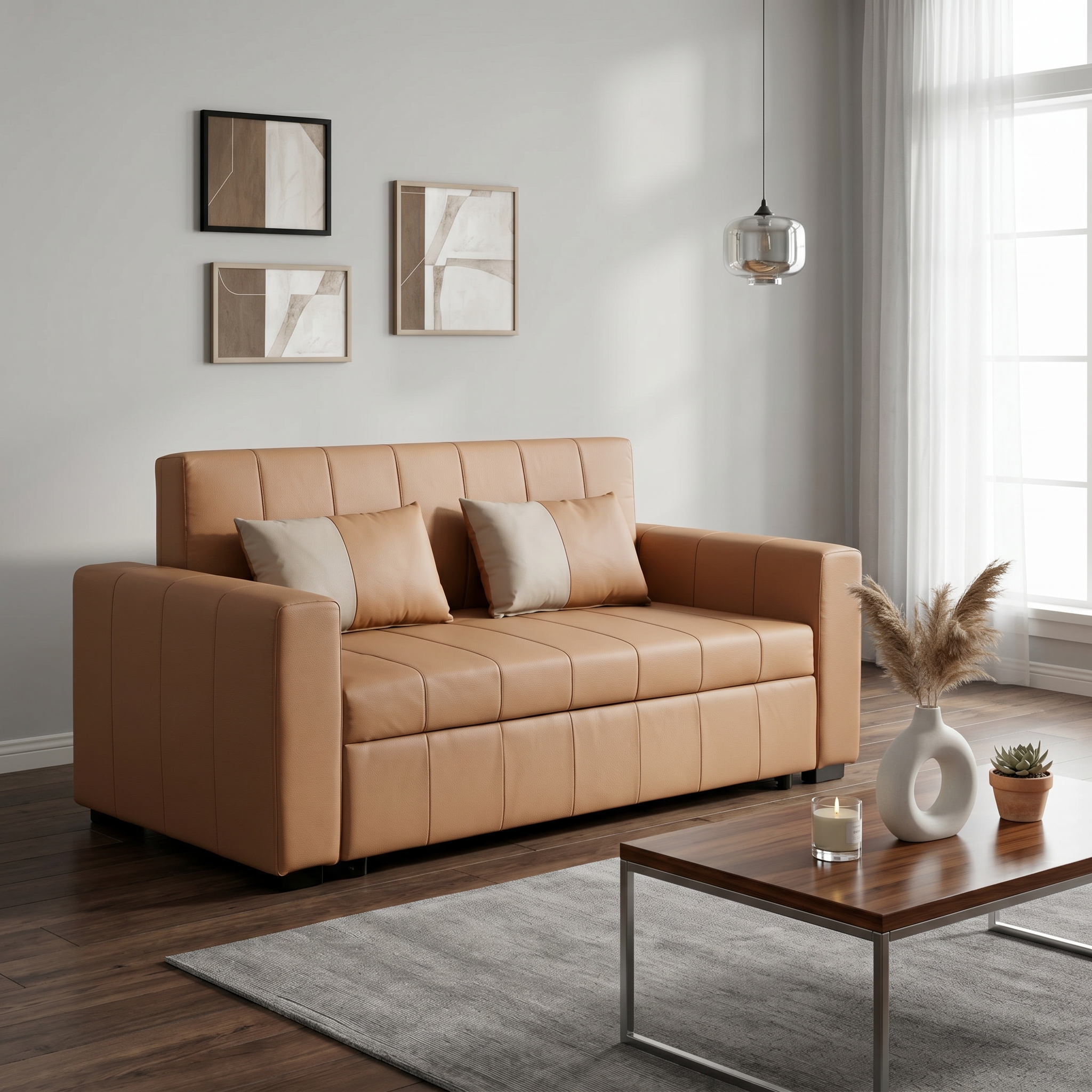 Evanora Faux Leather Sofa Bed