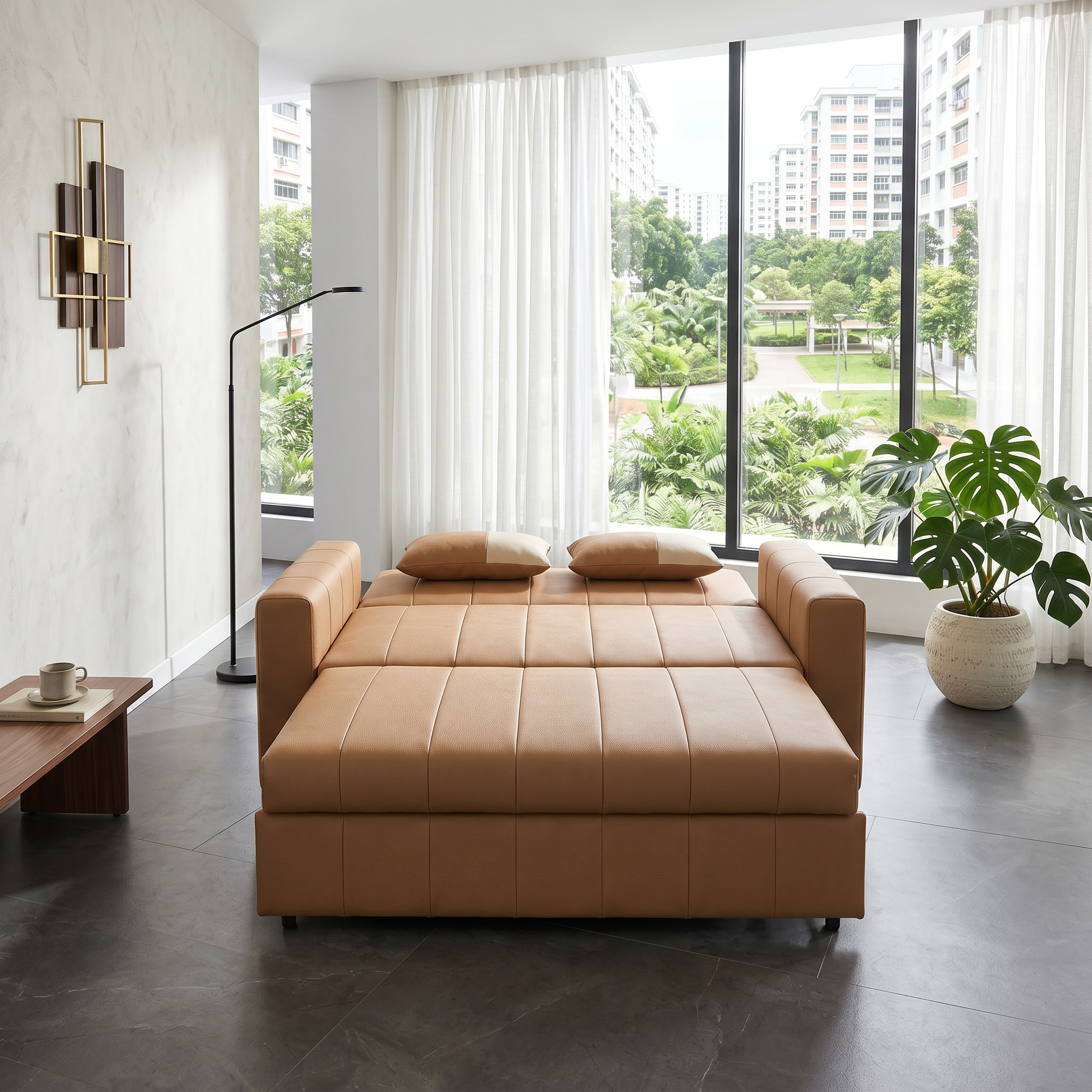 Evanora Faux Leather Sofa Bed