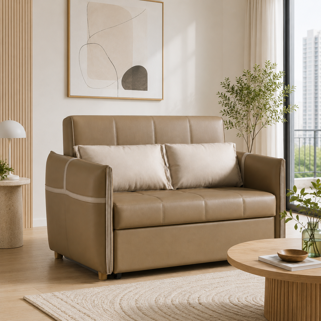 Mirenna Faux Leather Sofa Bed