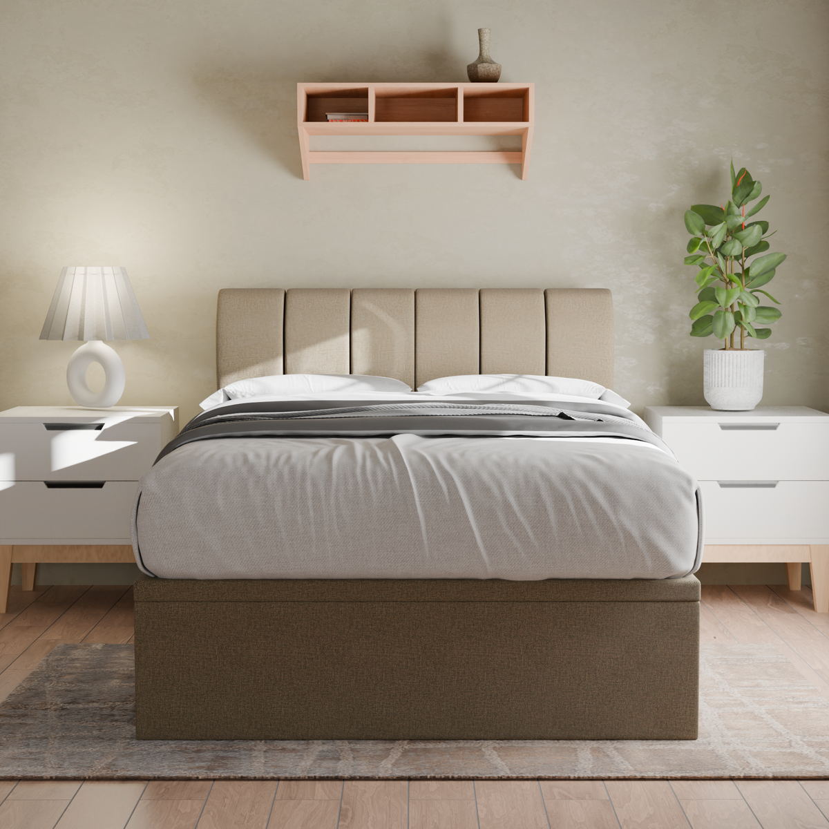 Marcell Fabric Storage Bed Frame