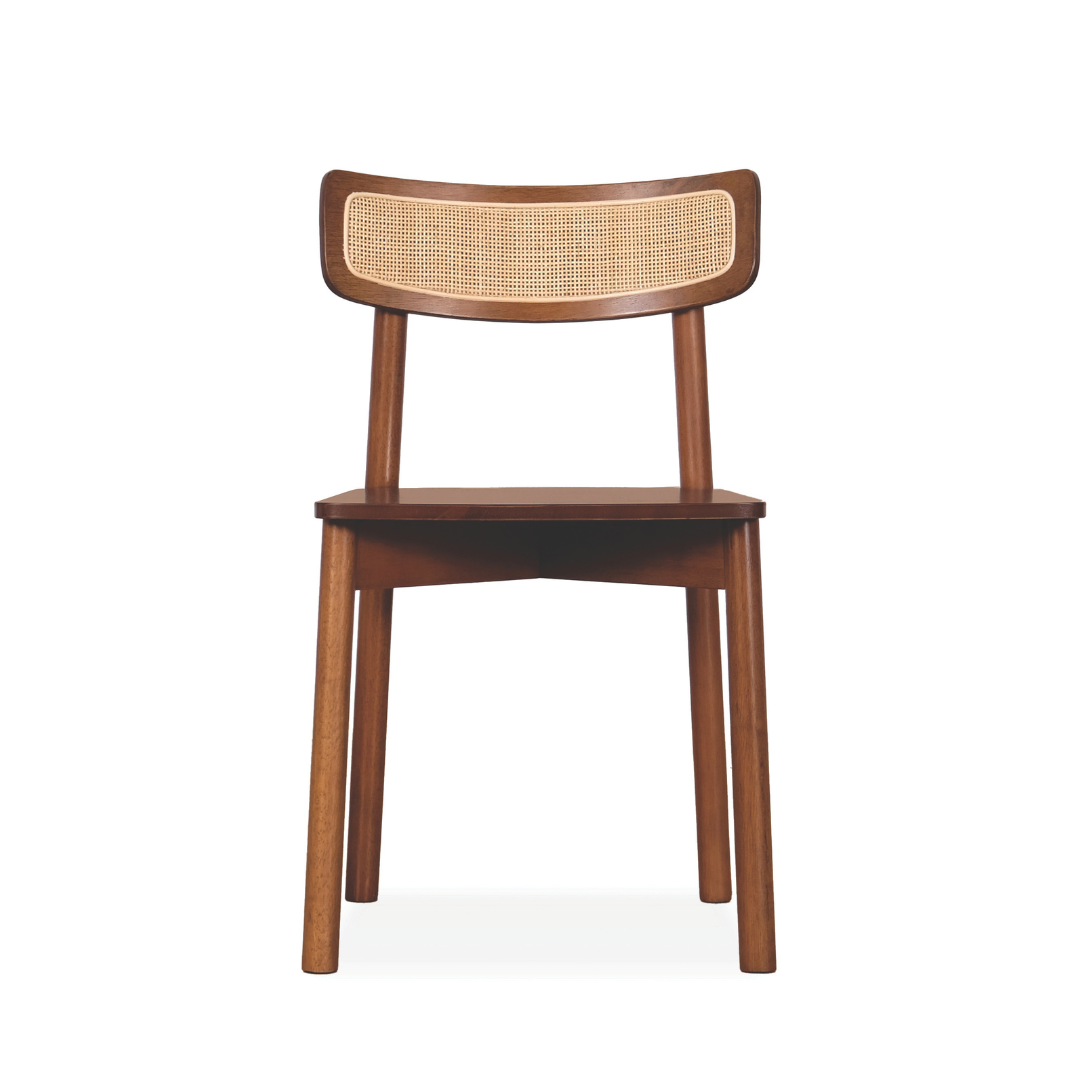 Amira Wooden Dining Chair (Rattan)