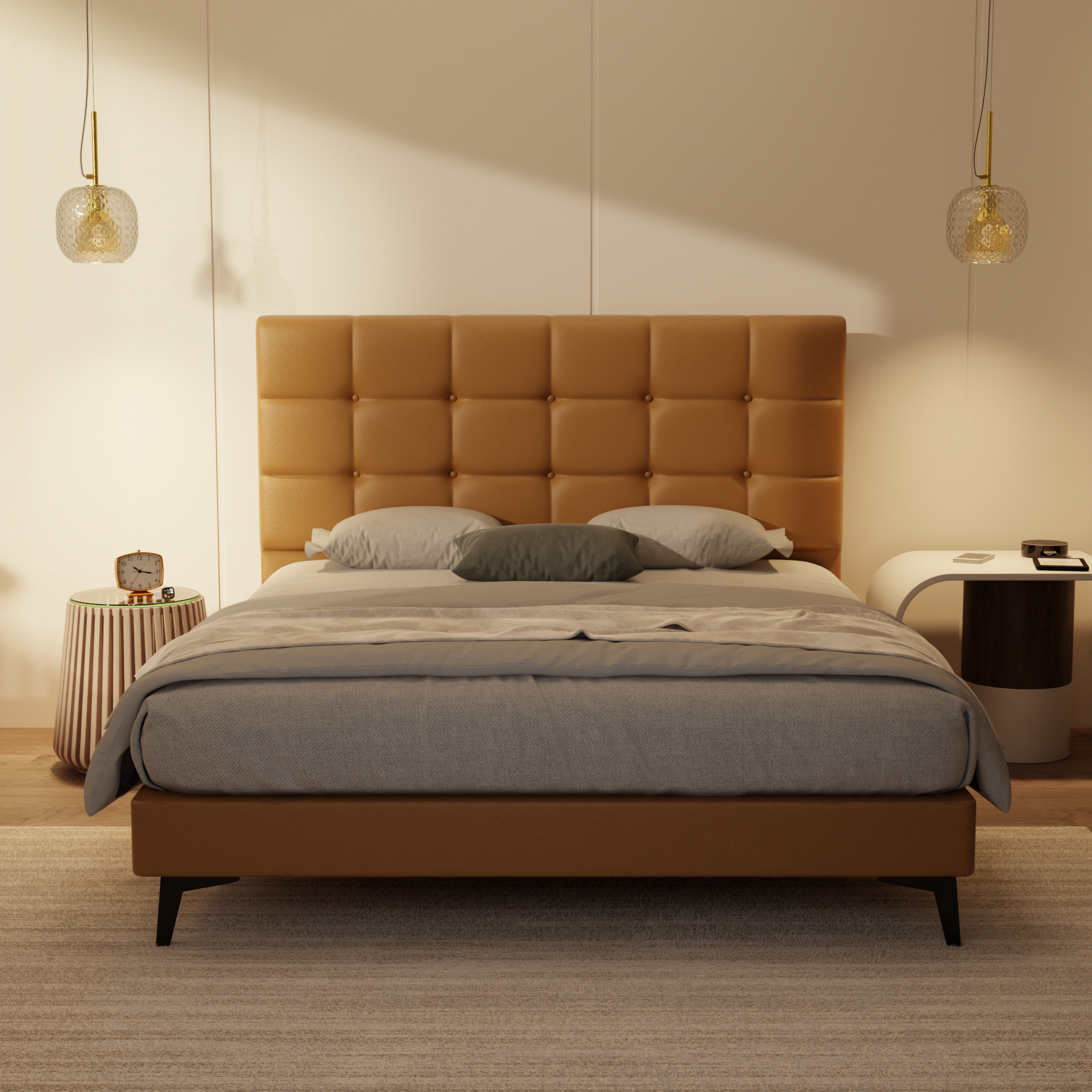 Mancine Genuine Leather Divan Bed Frame by Esteller
