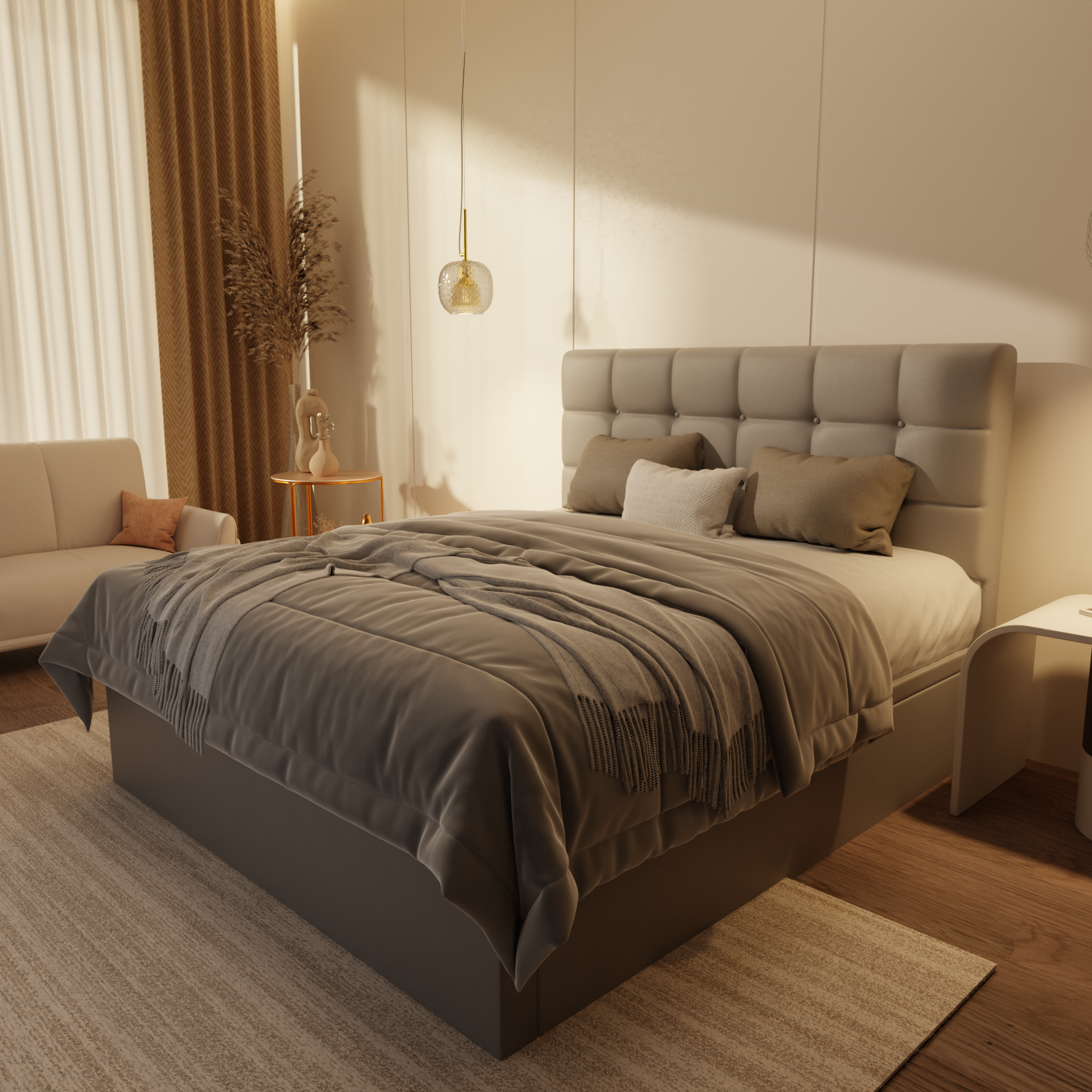 Mancine Genuine Leather Storage Bed (Gas Lift) by Esteller
