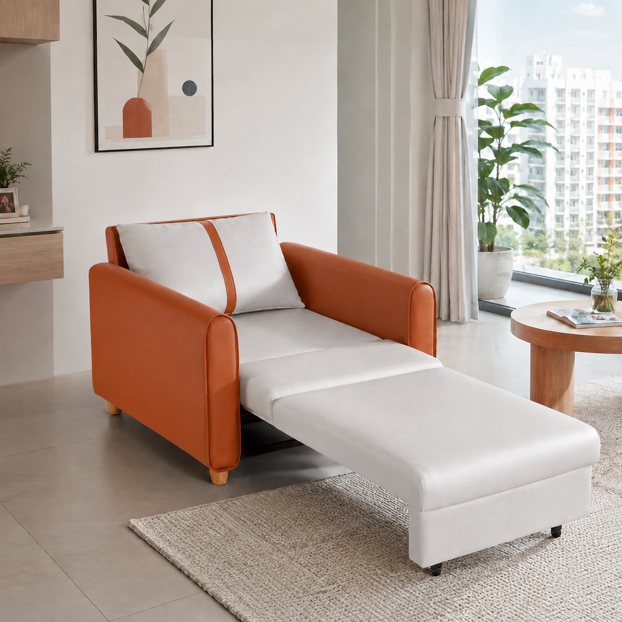Tavinnia Faux Leather Sofa Bed
