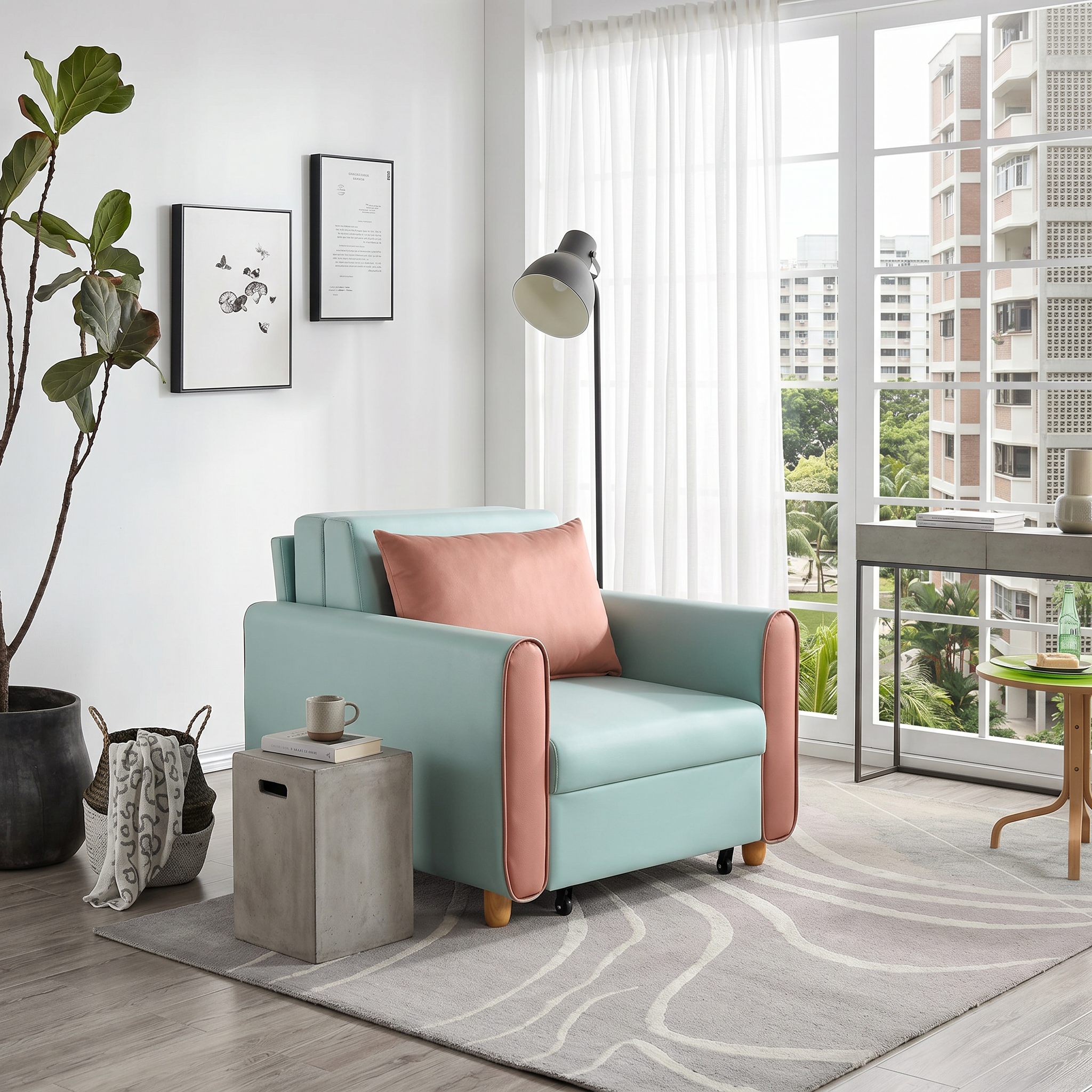 Tavinnia Faux Leather Sofa Bed