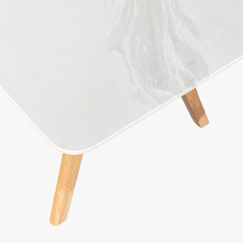 Megafurniture | Adalius Wooden Dining Table with Marbled Granite Top (200cm) | Dining Table