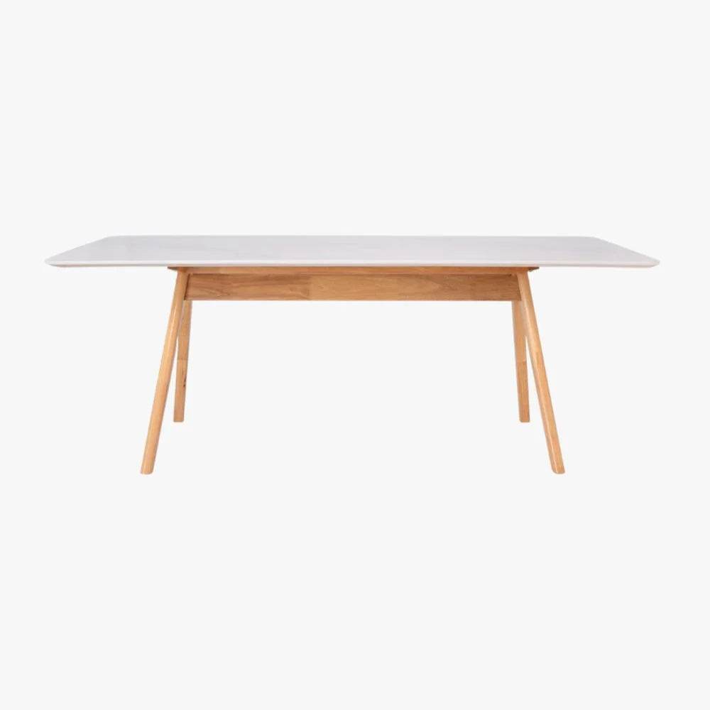 Megafurniture | Adalius Wooden Dining Table with Marbled Granite Top (200cm) | Dining Table
